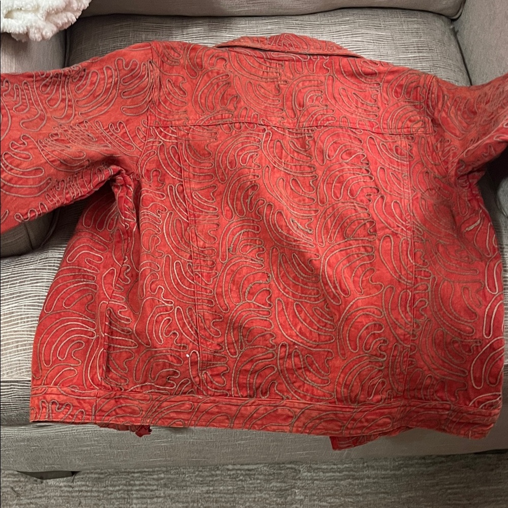 Tantrums Red Patterned Jean Jacket - image 4